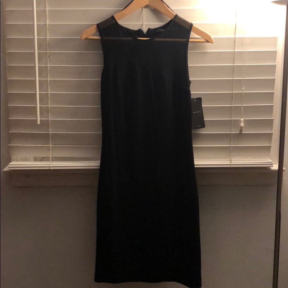 NWT Zara Trafaluc Women’s L black dress sheer top - Picture 2 of 8